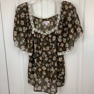 Candies Sheer Floral Blouse‎